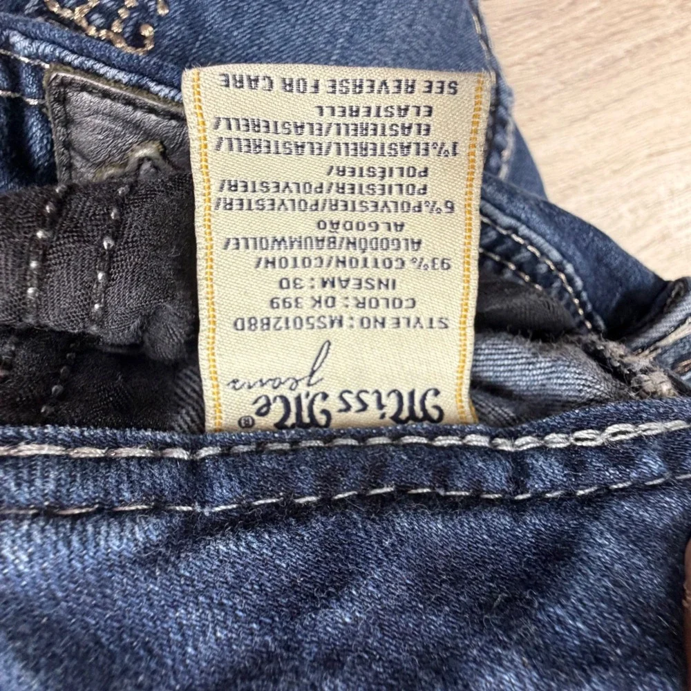 Miss Me Womens Mid Rise Bootcut‎ Jeans Dark Wash Contrast Stitch MS5012B8D Sz 31